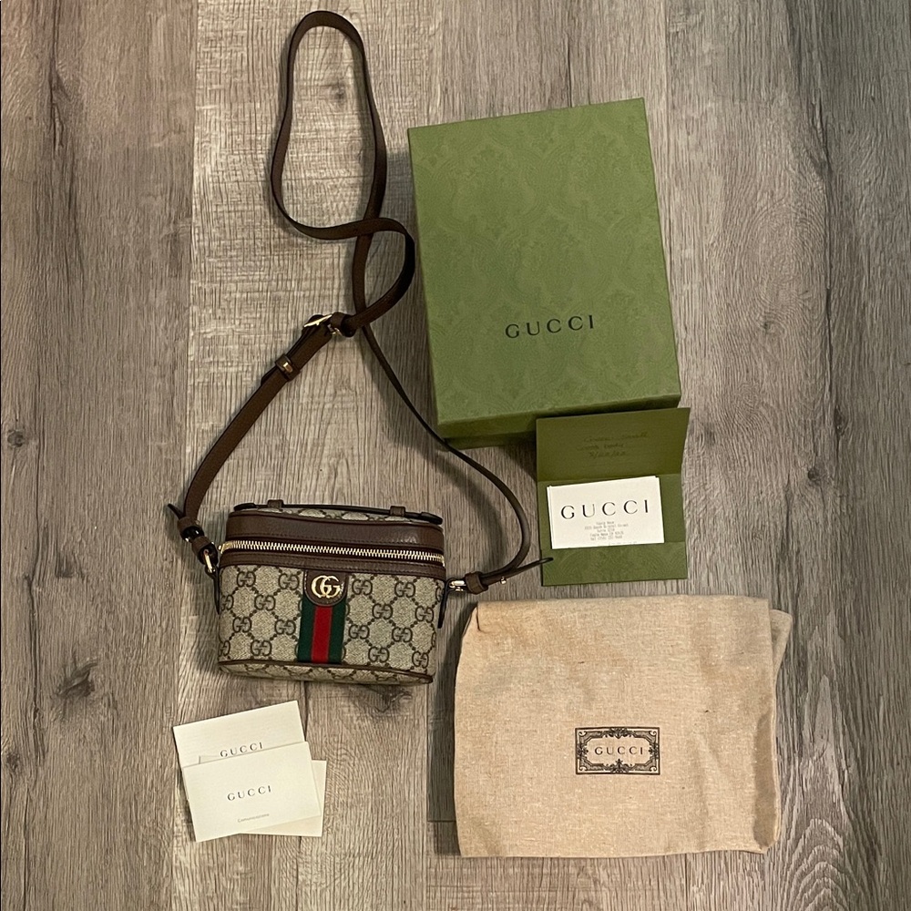 Gucci Beige and Brown Mini Crossbody Bag
